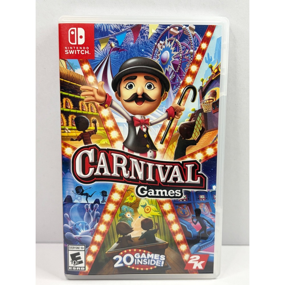 Carnival Games Nintendo Switch 2K Video Game Physical Cartridge Case 20 Games